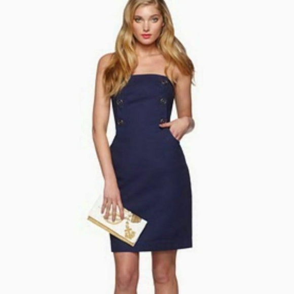 Lilly Pulitzer Dresses & Skirts - Lily Pulitzer Vanna Strapless Navy Blue Fully Lined Nautical Mini Dress